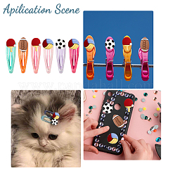 64Pcs 4 Styles Sports Theme Opaque Resin Cabochons&nbsp;RESI-CA0001-64