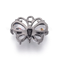 Brass Cubic Zirconia Pendants&nbsp;KK-F809-05B