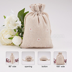 Polycotton(Polyester Cotton) Packing Pouches Drawstring Bags&nbsp;X-ABAG-T004-10x14-01