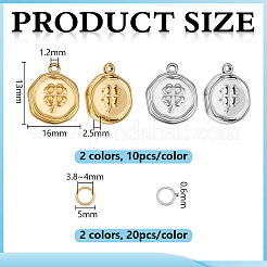 20Pcs 2 Colors 304 Stainless Steel Pendants&nbsp;STAS-PH0007-31