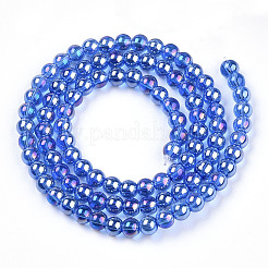 Electroplate Transparent Glass Beads Strands&nbsp;GLAA-T032-T4mm-AB04