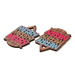 Single Face Printed Wood Big Pendants&nbsp;WOOD-D025-05