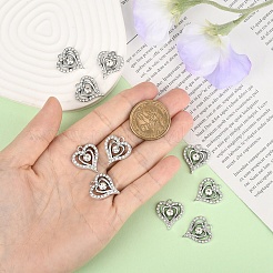 10Pcs Alloy Crystal Rhinestone Pendants&nbsp;ALRI-YW0001-27