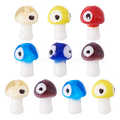 10Pcs Handmade Evil Eye Lampwork Beads&nbsp;LAMP-TA0001-80