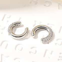 Cubic Zirconia C-Shaped Cuff Earrings&nbsp;EJEW-G295-19P-04