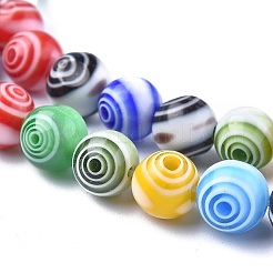 Handmade Millefiori Glass Round Beads Strands&nbsp;X-LK-R004-93