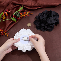 2Pcs 2 Colors Flower Polyester Brooches&nbsp;JEWB-PH0001-50