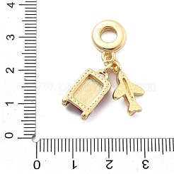 Rack Plating Brass Red Enamel European Dangle Charms&nbsp;KK-Q017-20G