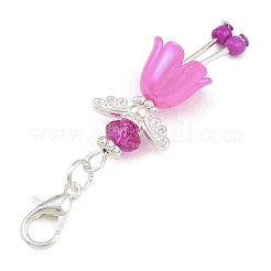 6Pcs Alloy & Glass Angel Pendant Decoratons&nbsp;HJEW-JM04208-03