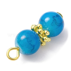 Baking Paint Glass Round Beaded Pendant&nbsp;PALLOY-JF02270-02