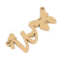 304 Stainless Steel Pendants&nbsp;STAS-L279-002G-W