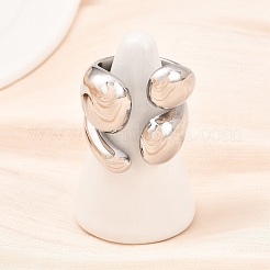 304 Stainless Steel Cuff Open Rings&nbsp;RJEW-D336-03P