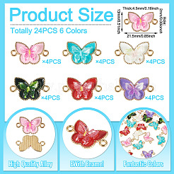 24Pcs 6 Colors Alloy Enamel Connector Charms&nbsp;ENAM-TA0003-56