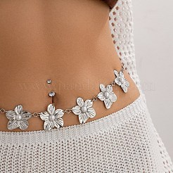 Alloy with Plastic Pearl Flower Link Chain Waist Belly Chains for Women&nbsp;FS-WGCEAD5-02