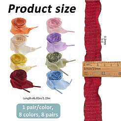 8 Pairs 8 Colors Polyester Shoelaces&nbsp;AJEW-FH0006-81