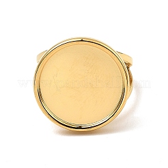 304 Stainless Steel Open Cuff Pad Ring Settings&nbsp;RJEW-Z018-41G