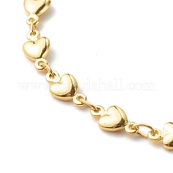 Brass Heart Link Chains Bracelets&nbsp;BJEW-JB06544