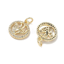 Brass Micro Pave Cubic Zirconia Pendants&nbsp;KK-D235-02G-03