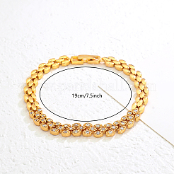 Elegant Brass Micro Pave Clear Cubic Zirconia Link Chain Bracelets for Women&nbsp;KC6385