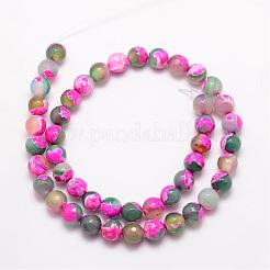 Natural Fire Crackle Agate Bead Strands&nbsp;G-K166-06F-8mm