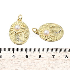 Brass Micro Pave Cubic Zirconia Pendants&nbsp;KK-H206-16G