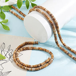 3 Strands Natural Picture Jasper Beads Strands&nbsp;G-GO0001-55