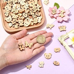 120Pcs 12 Styles 2-Hole Wood Buttons&nbsp;BUTT-CJ0001-05