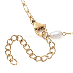 316 Surgical Stainless Steel Paperclip Chain with Plastic Imitation Pearl Handmade Link Chain Bracelet Making&nbsp;AJEW-JB01588