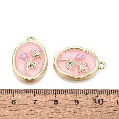 Rack Plating Alloy Enamel Pendants&nbsp;ENAM-T024-89B-G