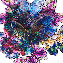 6 Colors Epoxy Resin Flower Print Big Pendants&nbsp;RESI-TA0002-60A