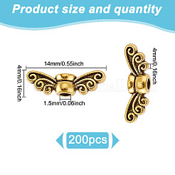 200Pcs Tibetan Style Alloy Fairy Wing Beads&nbsp;TIBEB-GO0001-09