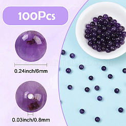100Pcs Natural Amethyst Beads&nbsp;G-SP0001-22B