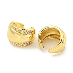Brass Micro Pave Cubic Zirconia Cuff Earrings&nbsp;EJEW-C104-149G