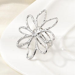 Flower 304 Stainless Steel Finger Rings for Women&nbsp;RJEW-A105-02P