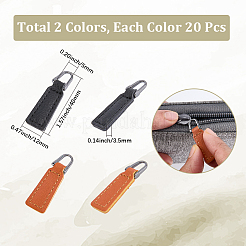 40Pcs 2 Colors PU Leather Zipper Puller&nbsp;FIND-GF0008-33