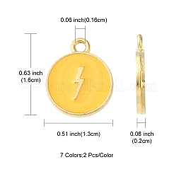 14Pcs 7 Colors Alloy Enamel Pendants&nbsp;ENAM-FS0001-35