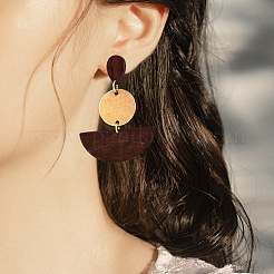 Coconut Brown Wood Stud Earring Findings&nbsp;EJEW-CJC0001-10