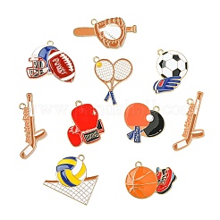 36Pcs 9 Styles Sports Zinc Alloy Enamel Pendants&nbsp;FIND-CJ0005-30