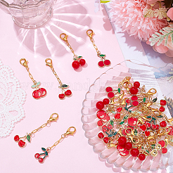 30Pcs 6 Styles Alloy Resin Pendant Decorations&nbsp;HJEW-BM0001-18