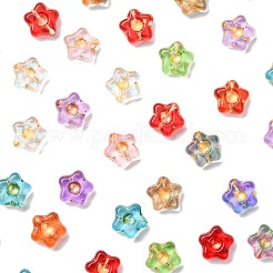 80Pcs 10 Colors Electroplate and Golden Metal Enlaced Glass Beads&nbsp;EGLA-FS0001-56