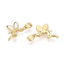 Brass Cup Pearl Peg Bails Pin Pendants&nbsp;KK-T079-13G