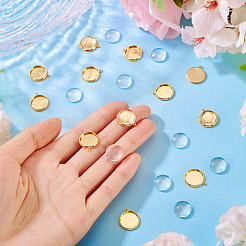 12Pcs Brass Pendant Cabochon Settings&nbsp;KK-TA0003-10C