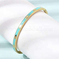 304 Stainless Steel Enamel Hinged Cuff Bangles for Women&nbsp;SA-CBAC920-15G-01D