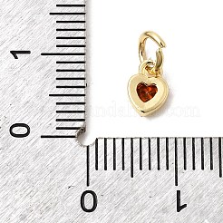 Brass Cubic Zirconia Charms&nbsp;KK-G554-02C-04