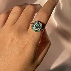Rectangle Alloy with Rhinestone Finger Rings for Women&nbsp;FS-WGB46A4-03