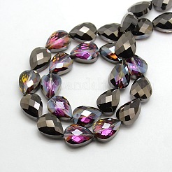 Electroplate Crystal Glass Teardrop Beads Strands&nbsp;EGLA-F066D-01