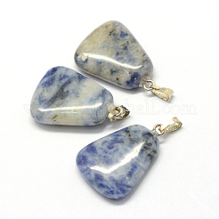 Trapezoid Natural Blue Spot Jasper Pendants&nbsp;G-Q359-17