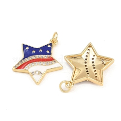 Independence Day Brass Micro Pave Clear Cubic Zirconia & Enamel Pendants&nbsp;CU-CBA5CB0-25G