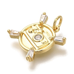 Rack Plating Brass Micro Pave Cubic Zirconia Pendants&nbsp;KK-I720-28G