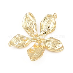 Brass with ABS Imitation Pearl Pendants&nbsp;KK-B157-04G